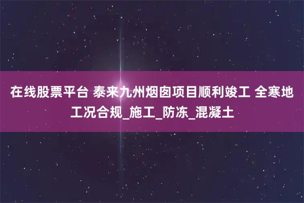 在线股票平台 泰来九州烟囱项目顺利竣工 全寒地工况合规_施工_防冻_混凝土